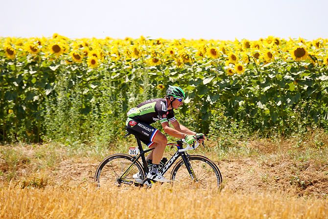 France'S Pierrick Fedrigo and Bretagne-Seche Environnement rides during Stage 10