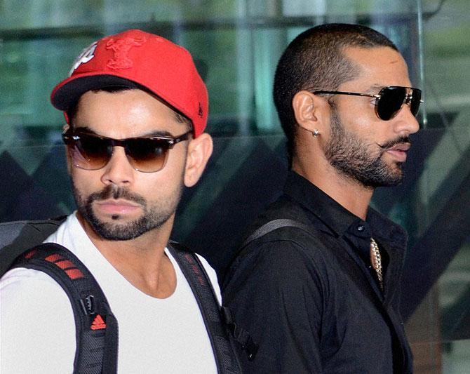 India's Virat Kohli and Shikhar Dhawan