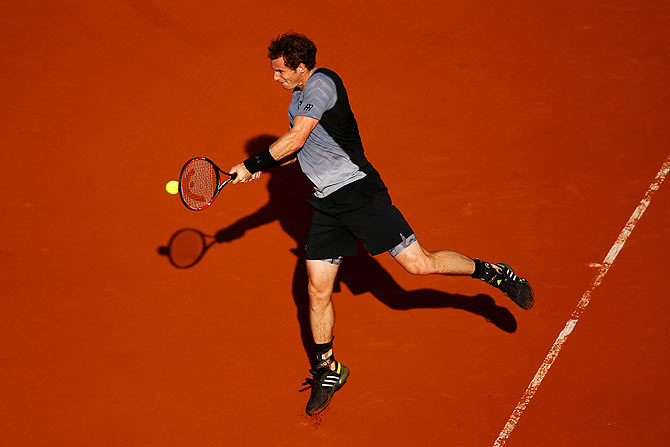 Andy Murray in action against David Ferrer