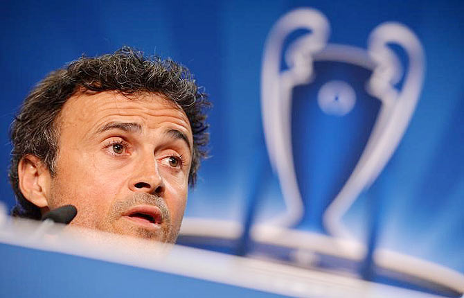 arcelona coach Luis Enrique during the press conference