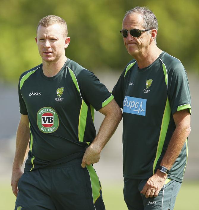 Australia's Chris Rogers with Team Doctor Peter Brukner