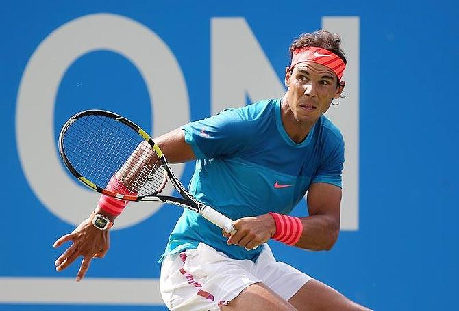 Spain's Rafael Nadal in action 