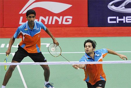 India badminton players Manu Attri and B Sumeeth Reddy