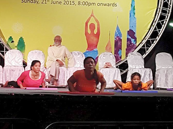 Mary Kom at the International Yoga Day