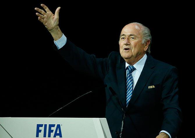 FIFA President Sepp Blatter speaks