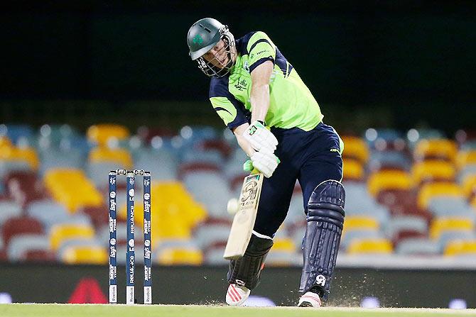 Kevin O'Brien of Ireland bats