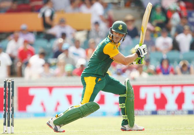 Faf du Plessis of South Africa bats 