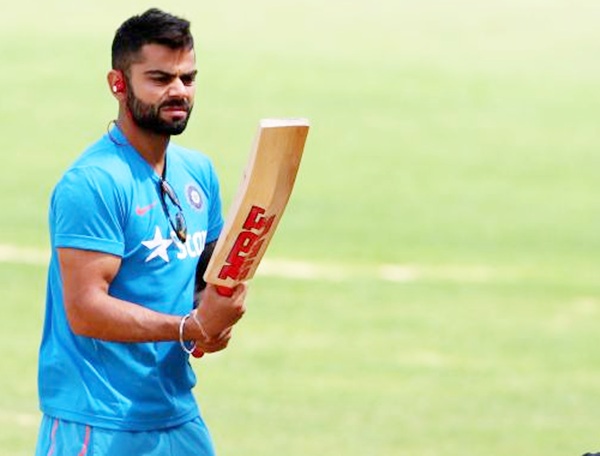 Virat Kohli during a nets session