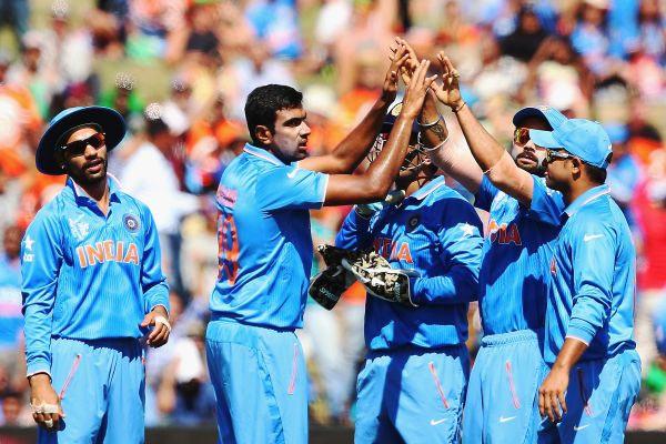 India's Ravichandran Ashwin celebrates after dismissing Paul Stirling of Ireland