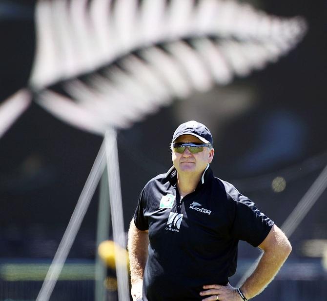 New Zealand's Mark Greatbatch looks on