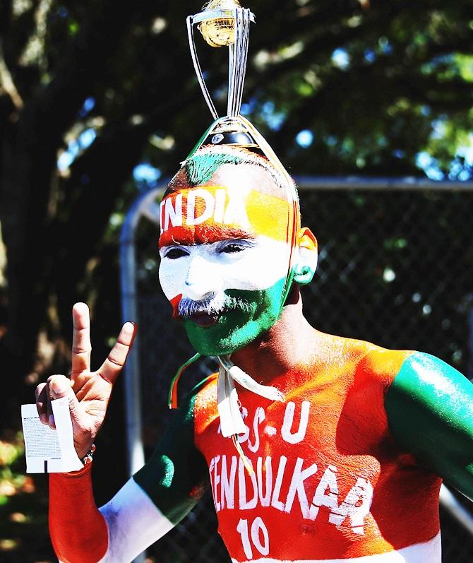 Sudhir Gautam attends the 2015 ICC Cricket World Cup match