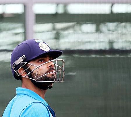 Virat Kohli looks on during a team training session at the Melbourne Cricket Ground on Wednesday