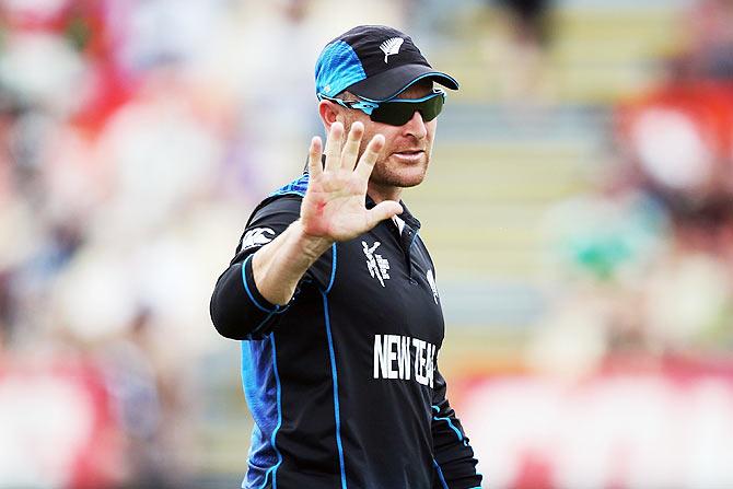 New Zealand captain Brendon McCullum marshalls his team