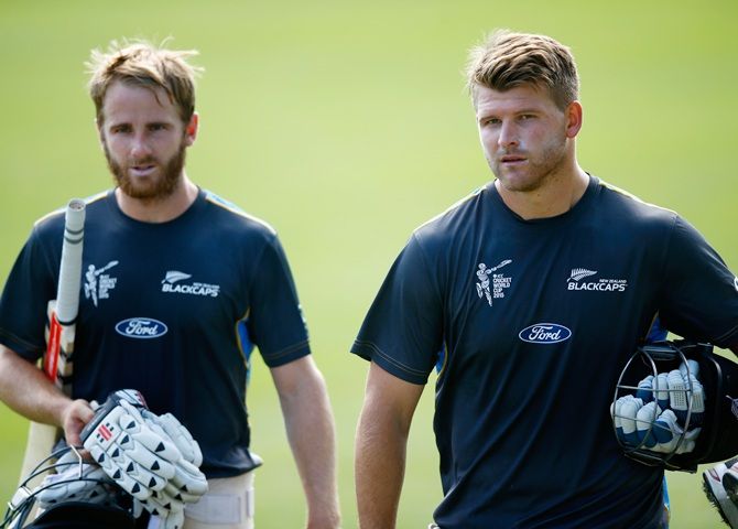 Kane Williamson, left, and Corey Anderson 