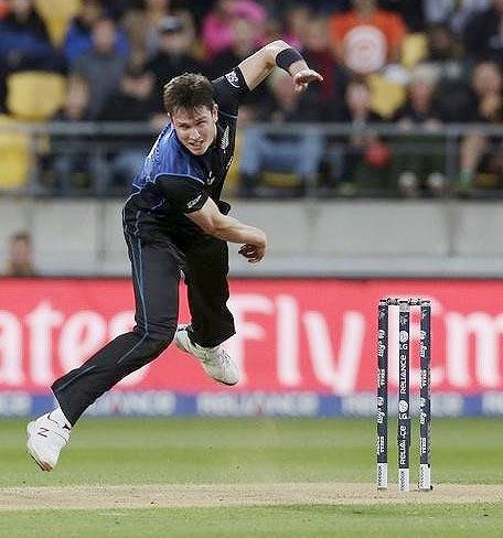 New Zealand's Adam Milne bowls