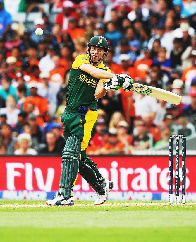 Brendon McCullum of New Zealand pulls the ball away for six runs during the semi-final against New Zealand at Eden Park on Tuesday