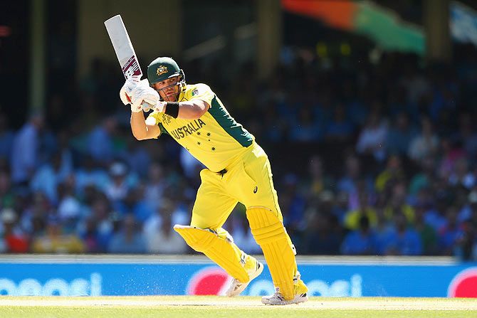 Australia's Aaron Finch bats