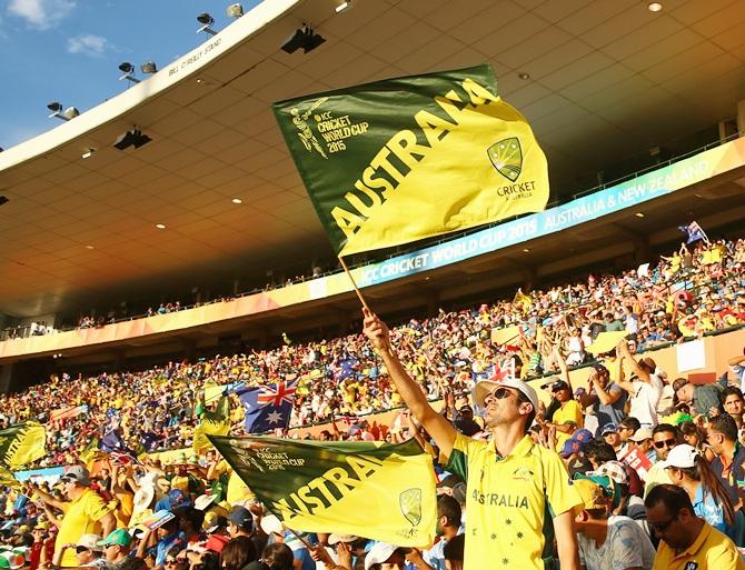 Australian fans celebrate 