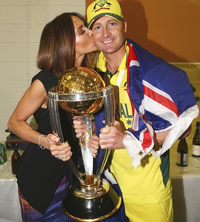 Michael Clarke of Australia and his wife Kyly Clarke