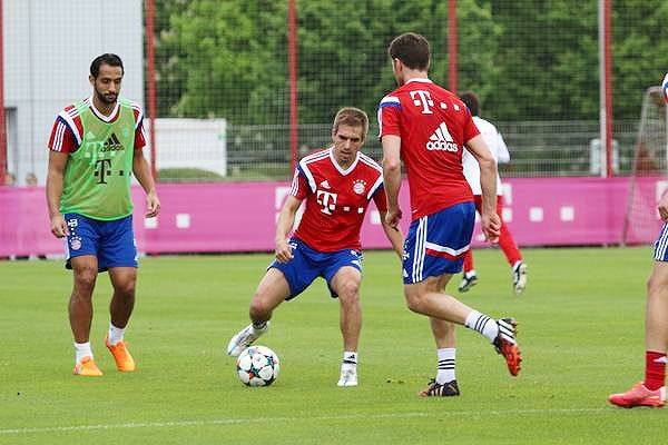 Bayern Munich's Phillip Lahm at a team training session in Munich on Sunday
