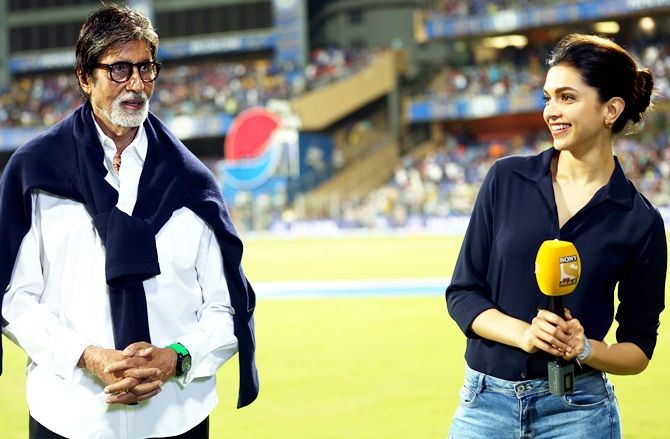 Actor Amitabh Bachchan and Actress Deepika Padukone