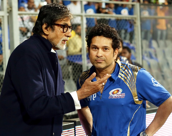 Actor Amitabh Bachchan and Sachin Tendulkar 