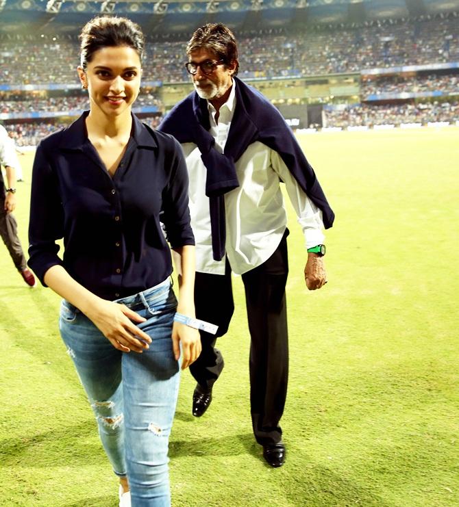 Actor Amitabh Bachchan and Actress Deepika Padukone