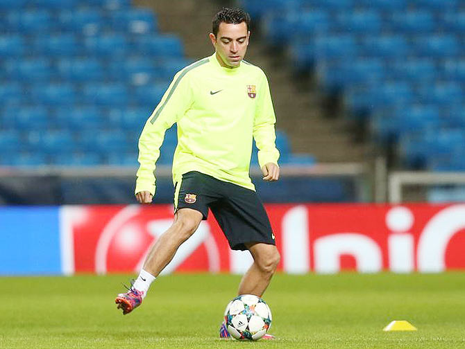  FC Barcelona's Xavi during a training session