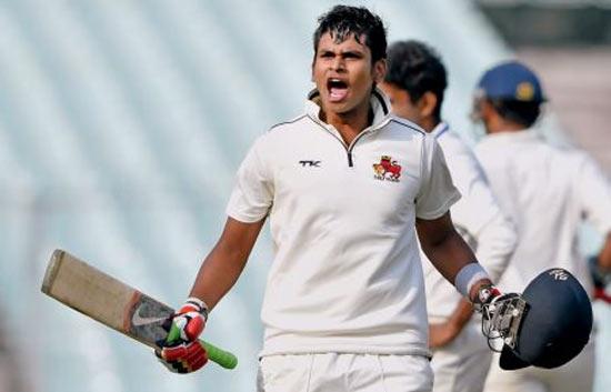 Shreyas Iyer celebrates after scoring a ton for Mumbai in a Ranji match