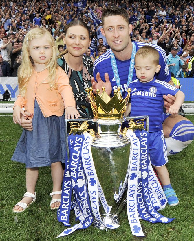 Chelsea's Gary Cahill with his family