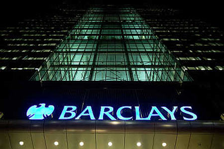 Barclays headquarters in the Canary Wharf business district in London.