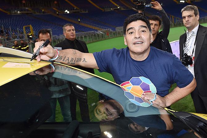 Diego Maradona, who is now coaching in Mexico, missed the film's premier at Cannes on Sunday