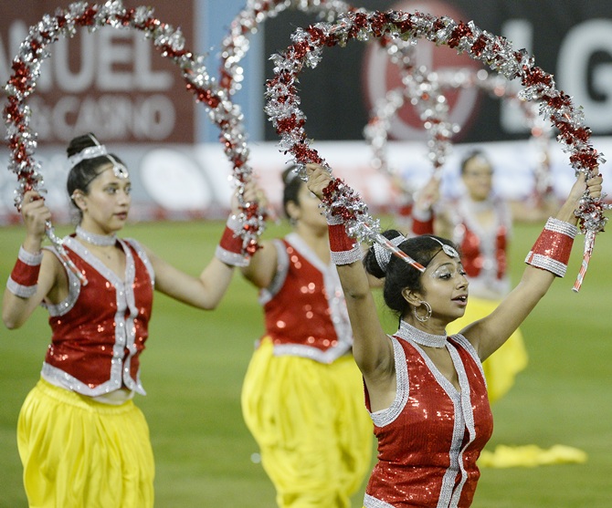 A group of dancers from Arya dance group perform