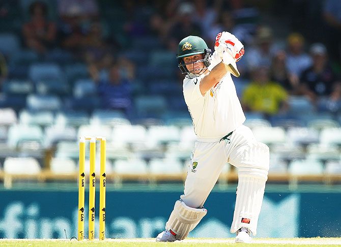 Australia's Steve Smith bats on Day 4 of the second Test match against New Zealand at the WACA in Perth on Monday