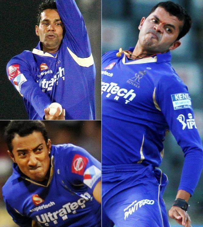 Ajit Chandila, Ankeet Chavan and Shantakumaran Sreesanth