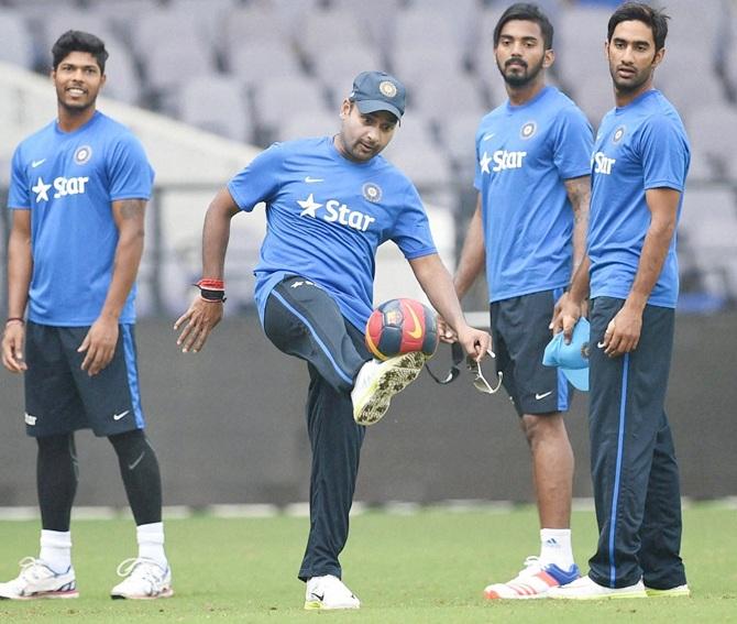 Team India in training at Nagpur