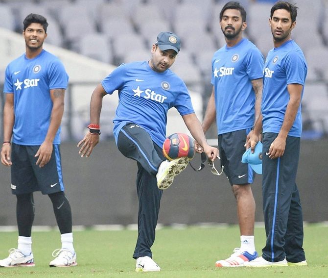 Team India in training at Nagpur