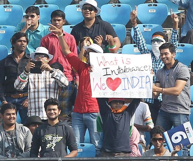 Fans enjoy during Day three of the 3rd Test 