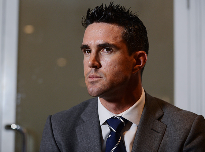 England cricketer Kevin Pietersen attends a news conference 