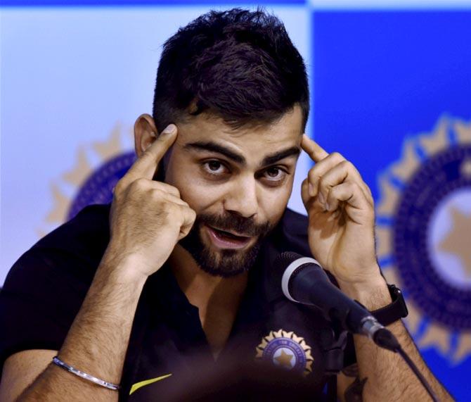 Virat Kohli during a media interaction 