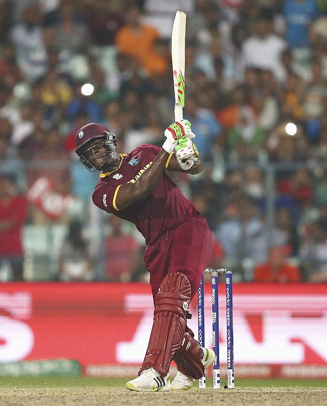  Carlos Brathwaite of the West Indies bats