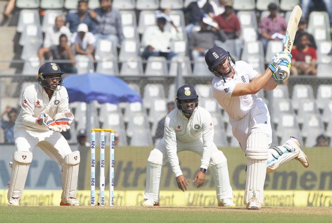 England's Jos Buttler struck a half-century and propelled England's score to 400 on Day 2 of the fourth Test match against at the Wankhede Stadium, in Mumbai on Friday