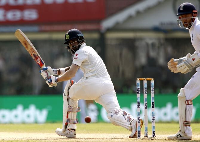 KL Rahul bats during Day 3 on Monday