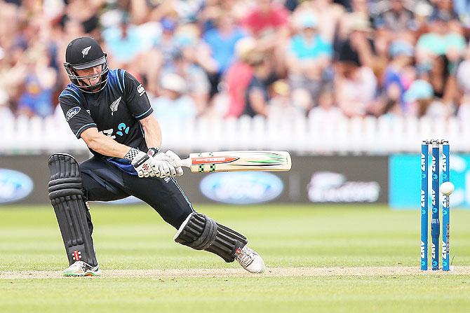 New Zealand's Henry Nicholls bats