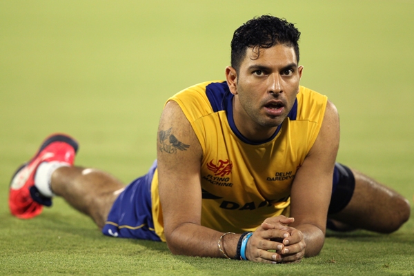 Yuvraj Singh during a practice session 