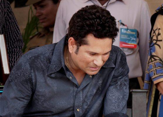 India's Sachin Tendulkar is all smiles at a function 