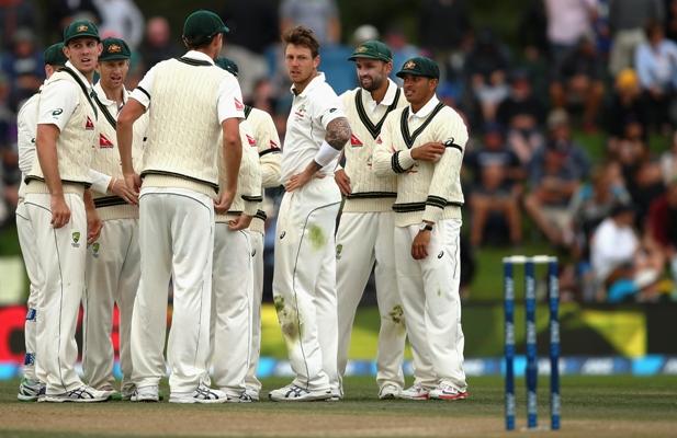 James Pattinson of Australia celebrates after taking the wicket 