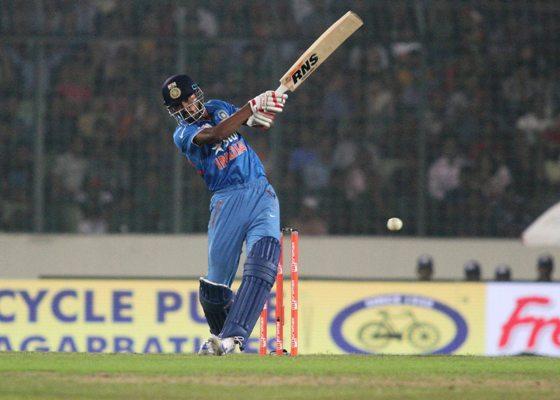 India's Hardik Pandya in action during his quick-fire innings 