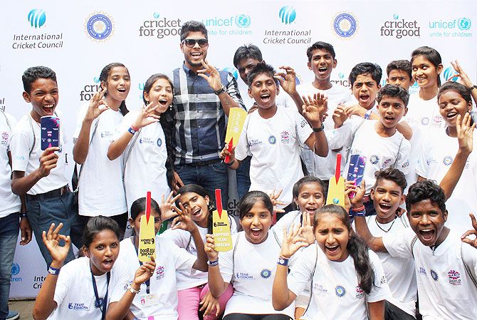 Vidarbha Cricketer Umesh Yadav at the launch of Swachh Clinics team, an initiative of the ICC, Unicef and BCCI to spread awareness on sanitation, ahead of ICC T20 World Cup in Nagpur, in Maharashtra on Saturday