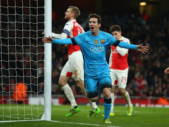 messi scores against arsenal